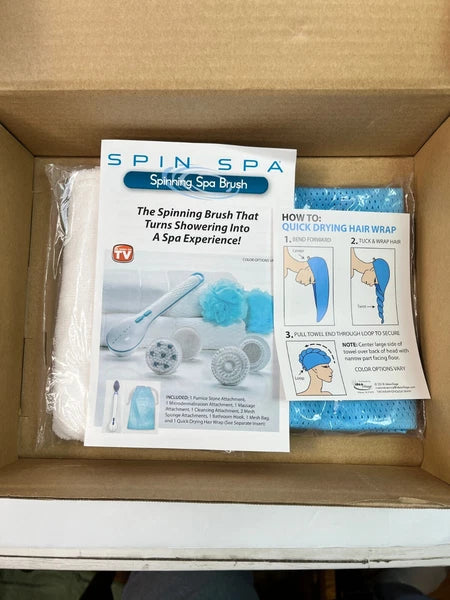 NEW Spin Spa Body Brush And Facial Deluxe Exfoliating Kit Attachments  NEW