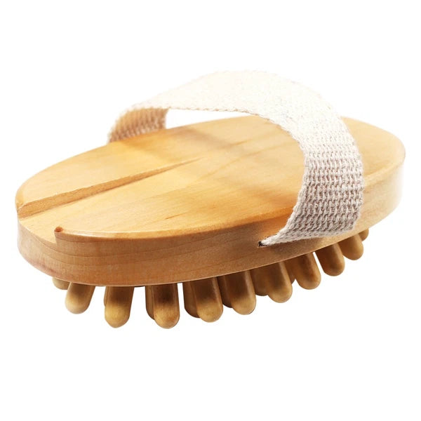 1PC No Handle Bath Nursing Brush Practical Body Bath Massage Brush (Wood Color)