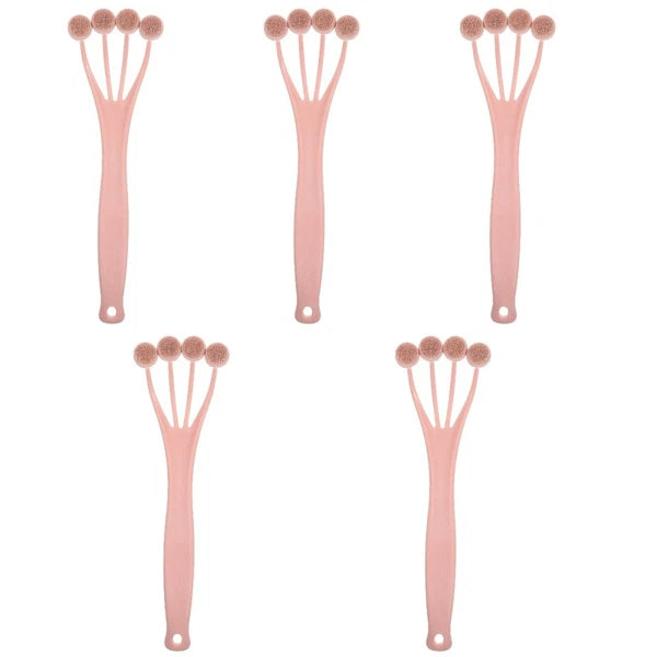 5 PCS Exfoliating Bath Brush Body Scrubber for Shower Long Handle