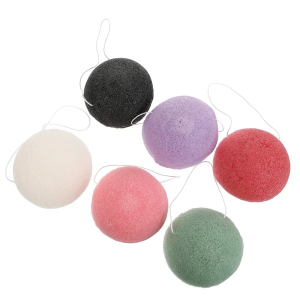 6PCS dry wet face puff Reusable Body Sponge Facial Cleansing
