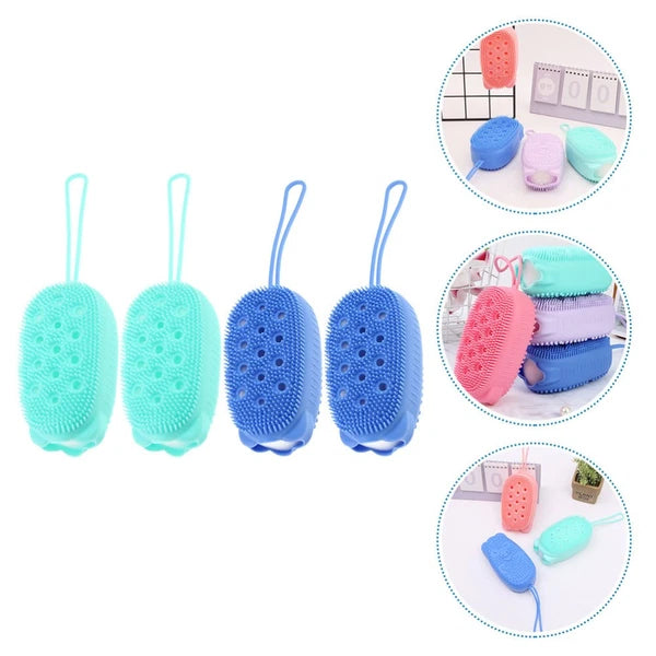 4 Pcs Scrub Brush Shower Scrubber for Body Baby Child Bath Scrubbing