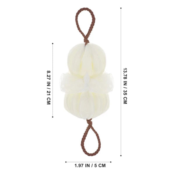 2 Pcs Bath Ball Loofah Exfoliating Sponge Brush Scrubber Body