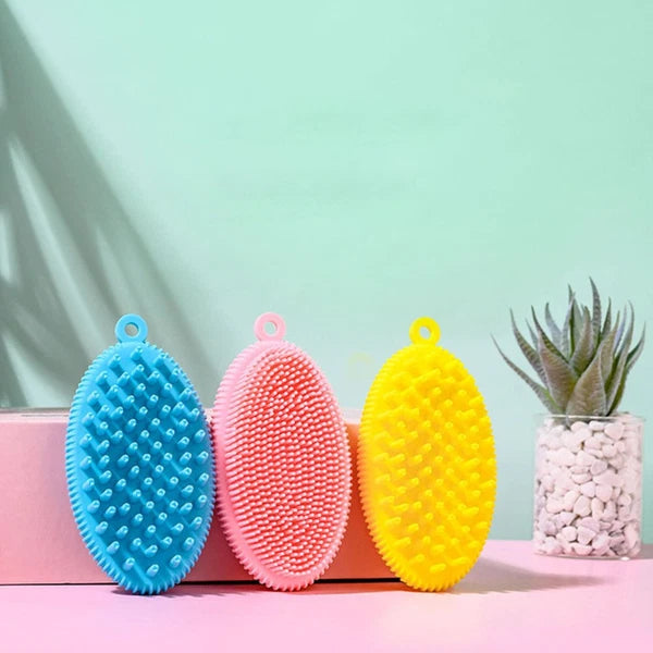 Bath Child Body Exfoliator Hand Held Silicone Scrubber