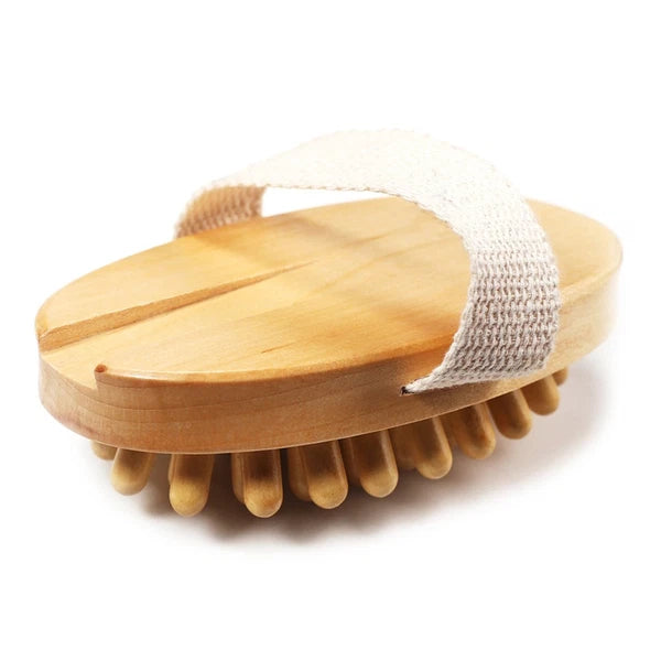 1PC No Handle Bath Nursing Brush Practical Body Bath Massage Brush (Wood Color)