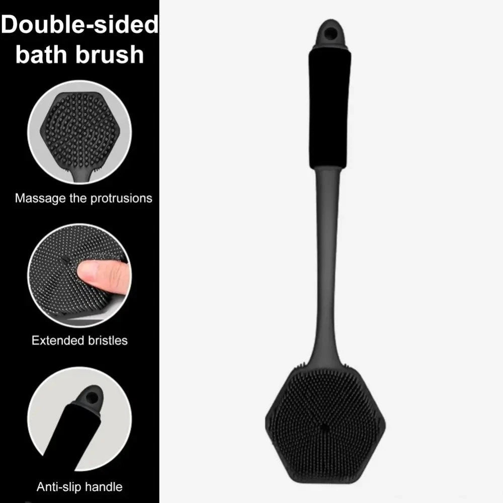 Thickened Silicone Shower Brush Anti Slip Back Scrubber Bathing Brush  Bathroom