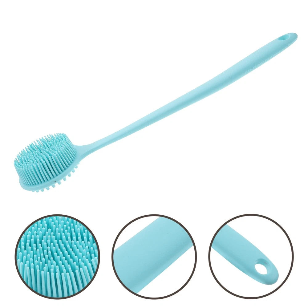 Long Handle Bath Brush Body Scrubber Silicone Shower Exfoliation