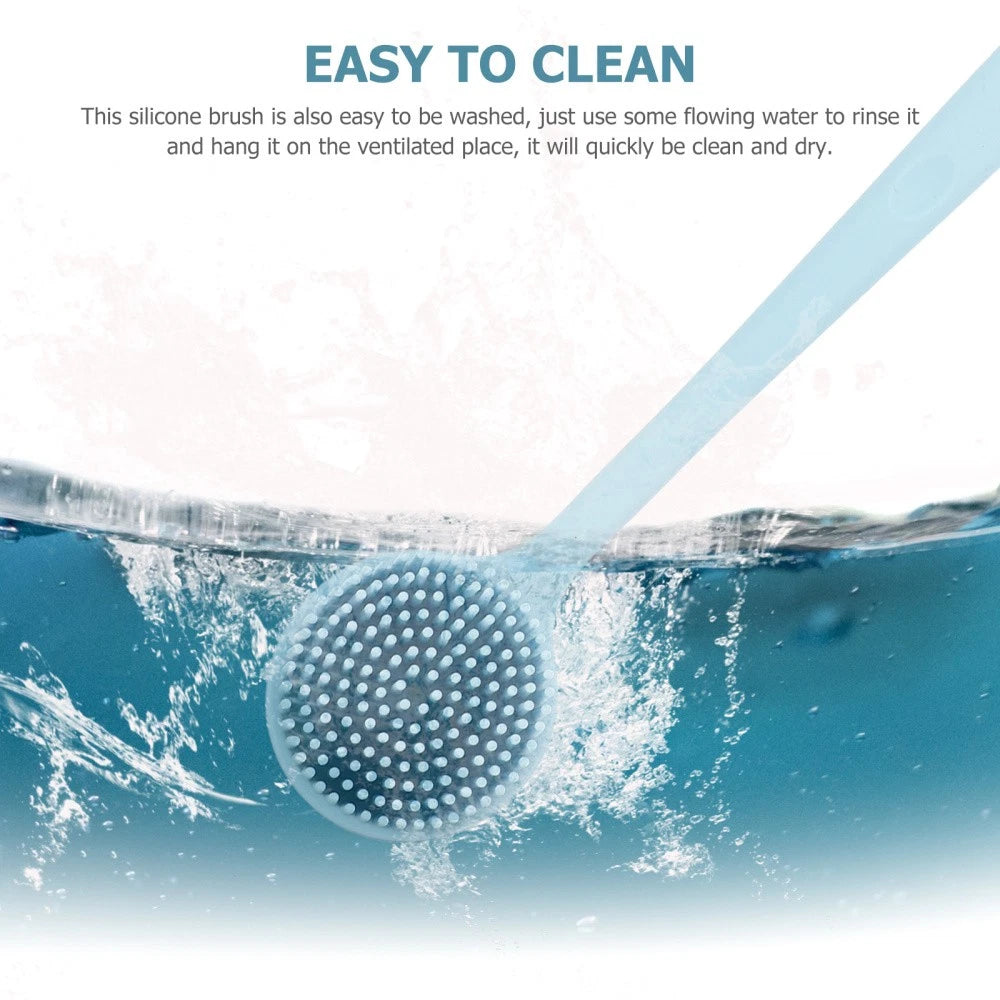 Silicone Bath Brush Man Back Cleaning Scrubber Shower Backbrush for Long Handle