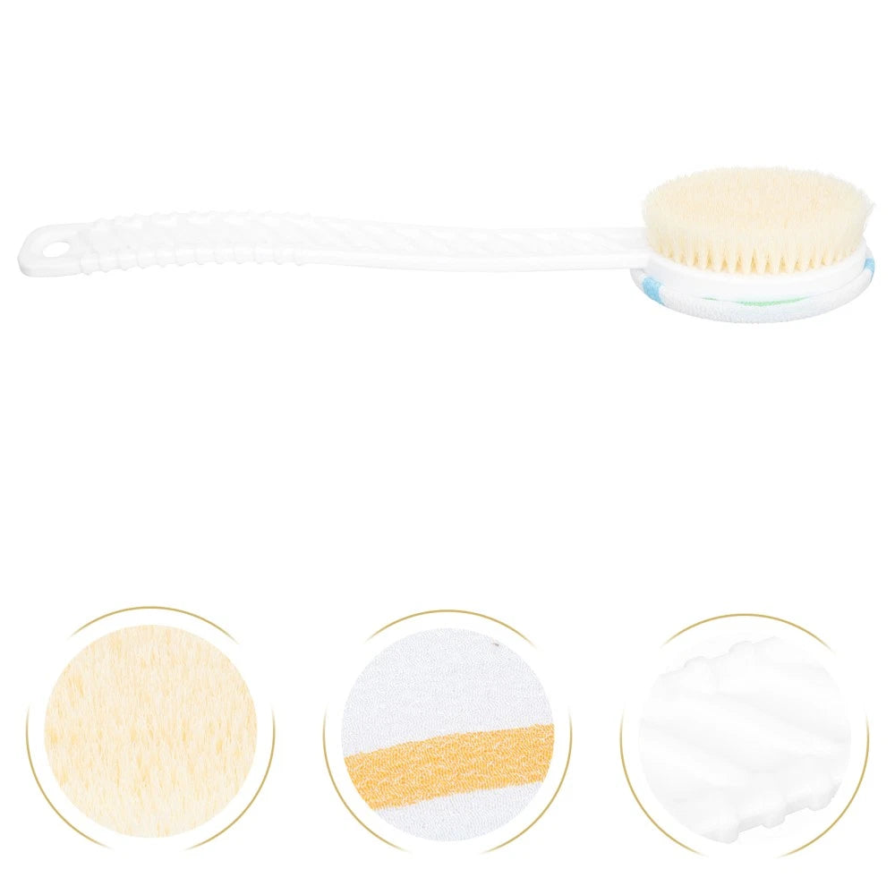 Double-head Shower Brush Scrubber for Body Exfoliator Man Bath Cleaning