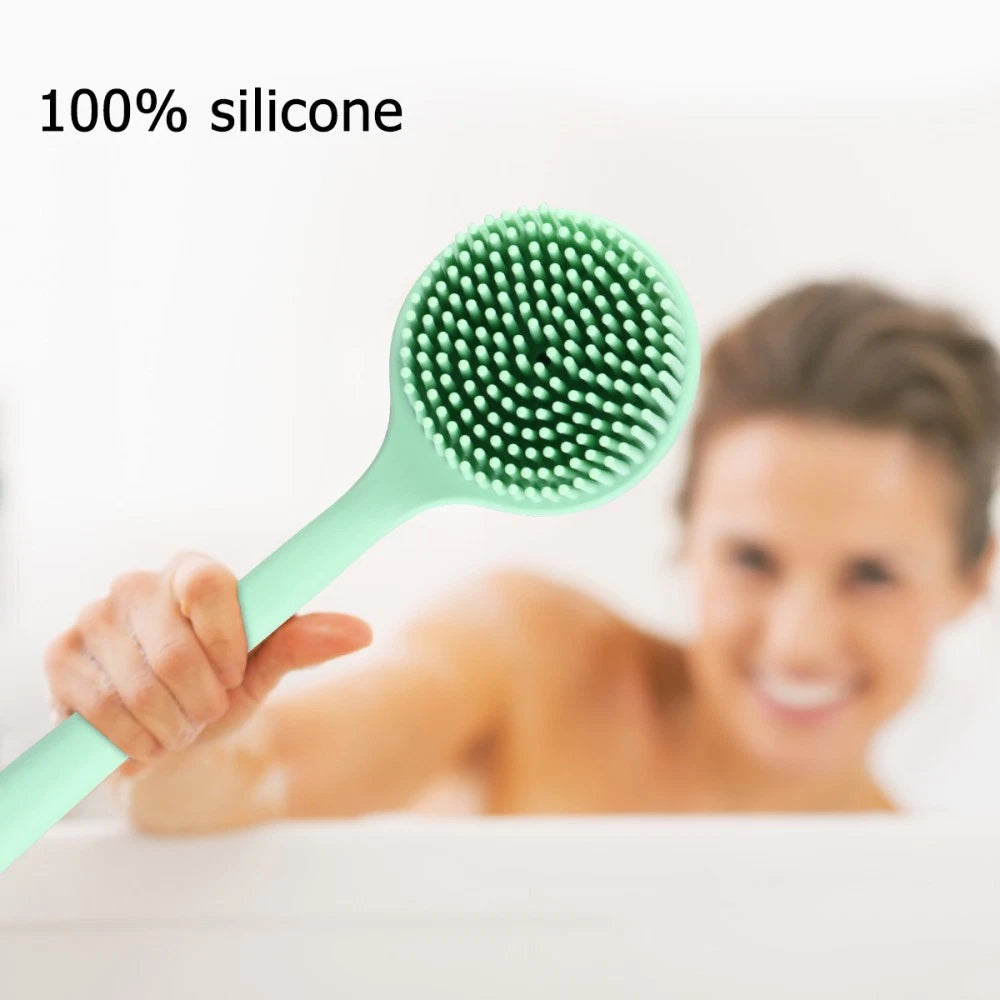 Bath Brush Exfoliating Back Scrubber with Handles for Silicone Shower