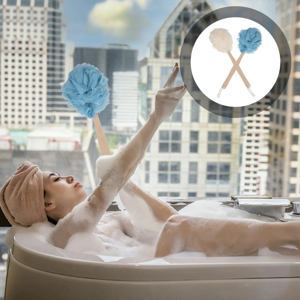 2 Pcs Miss Bathing Brushes Women Cleaning Soft Back Scrubber Shower