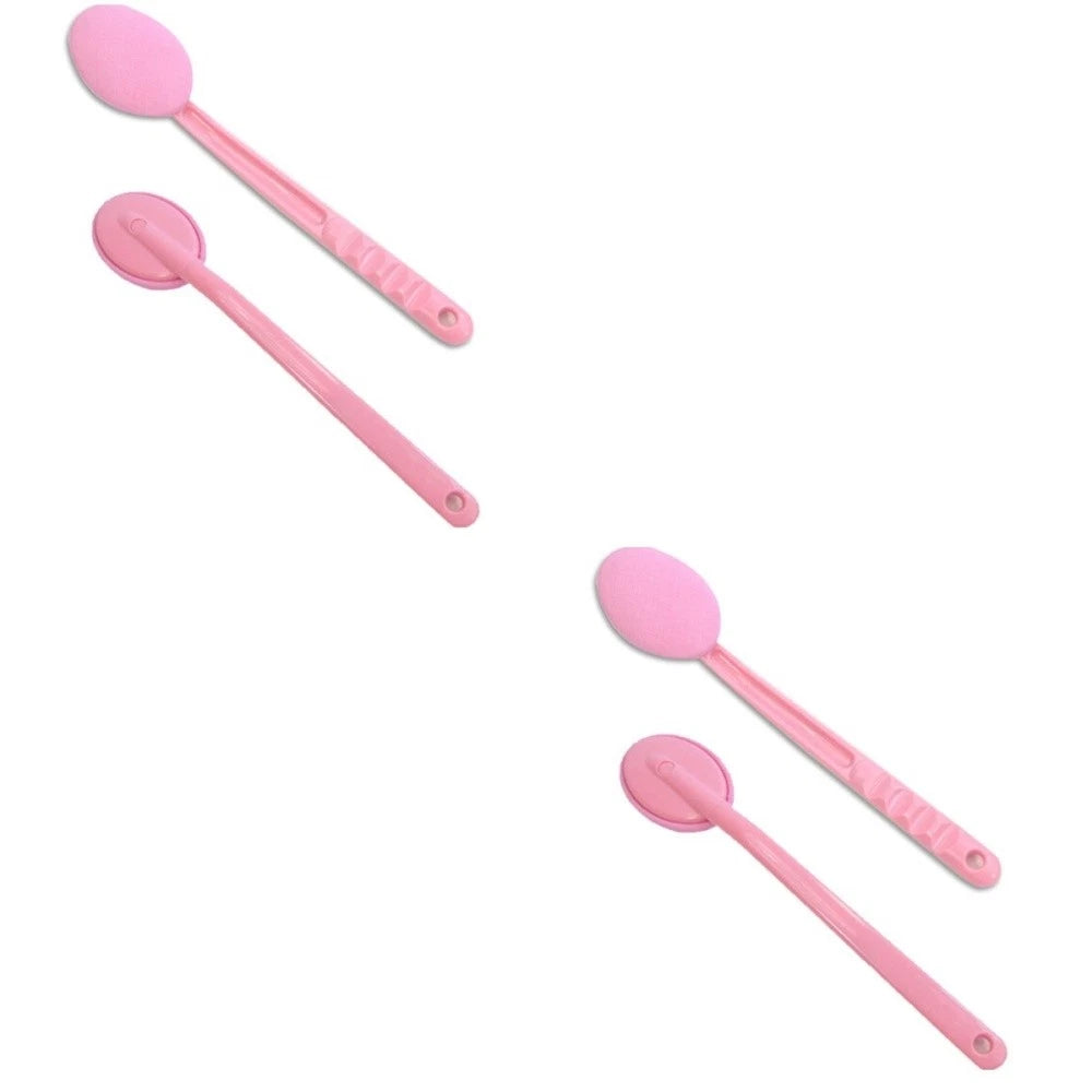 2pcs Long Handle Shower Brush Microfiber Body Scrub Bath Brush for Back