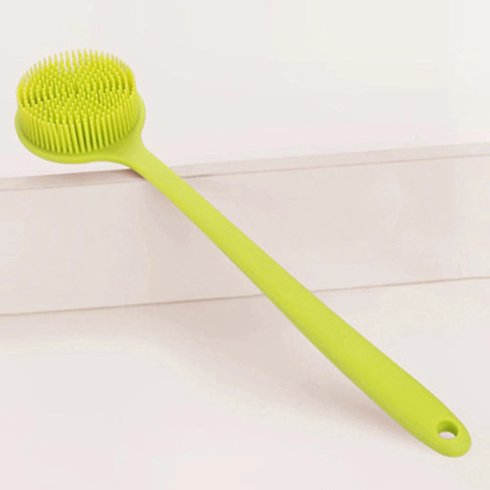 Bath Brush Man Body Exfoliator Scrubber Long Handle Silicone Shower