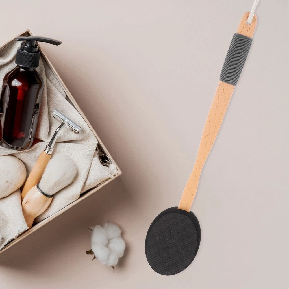 Wooden Handle EVA Bath Brush Scrubber for Shower Cream Applicator