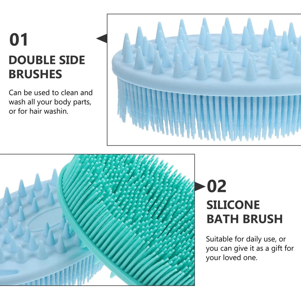 2 Pcs Bath Brush Soft Body Scrubber Man Skin Exfoliator Exfoliating Back