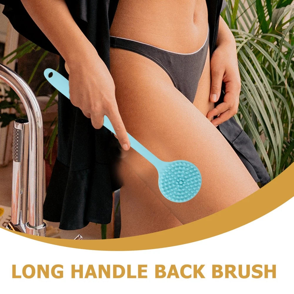 Long Handle Bath Brush Body Scrubber Silicone Shower Exfoliation