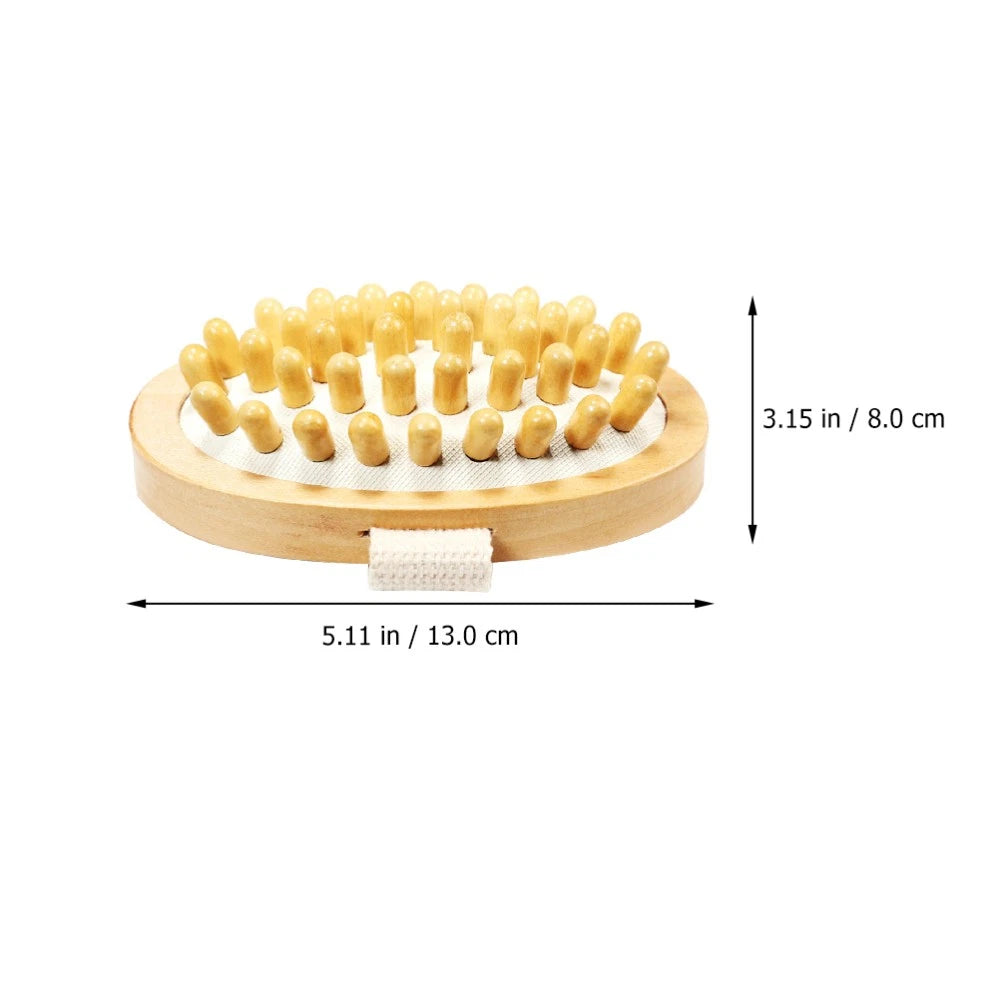 1PC No Handle Bath Nursing Brush Practical Body Bath Massage Brush (Wood Color)