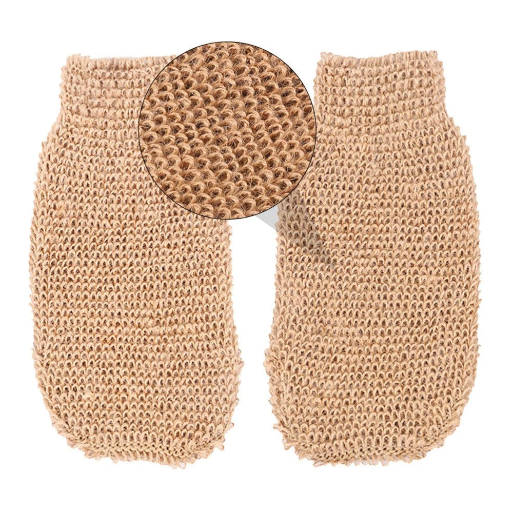2Pcs Exfoliating Bath Gloves Ramie Jute Spa Scrub for Smooth Skin