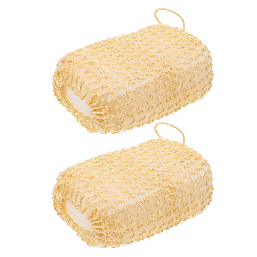 2 Pcs Silk Bath Towel Body Brushes for Shower Sisal Scrubbing Pad