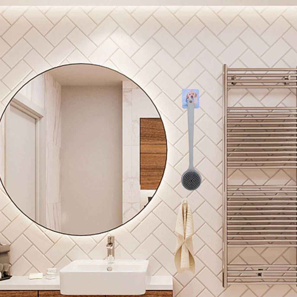 Silicone Bath Brush Man Back Washer Shower Scrubber with Long Handle