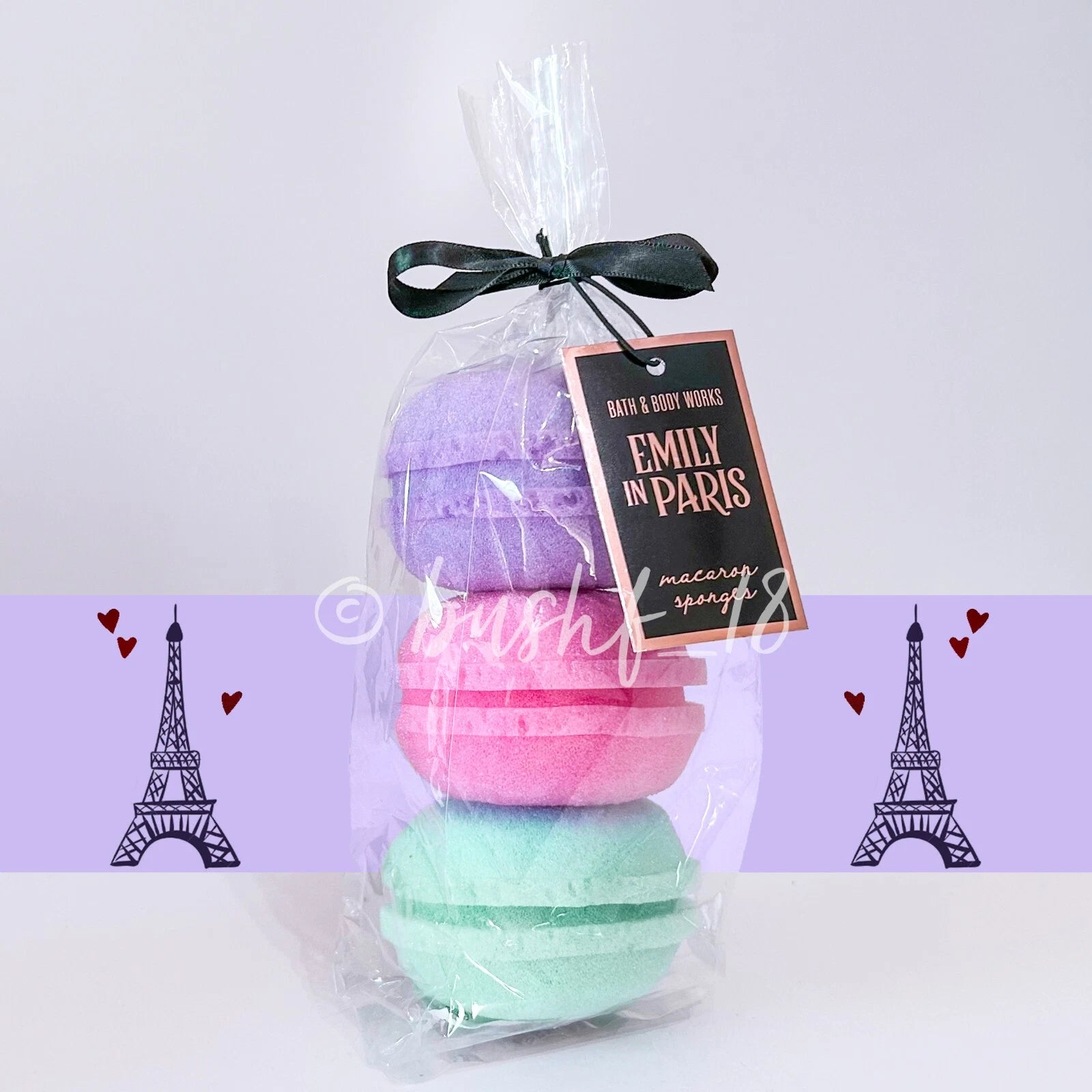 Bath & Body Works Set of 3 MACARON SPONGE Emily in Paris GIFT SET Holiday 2024