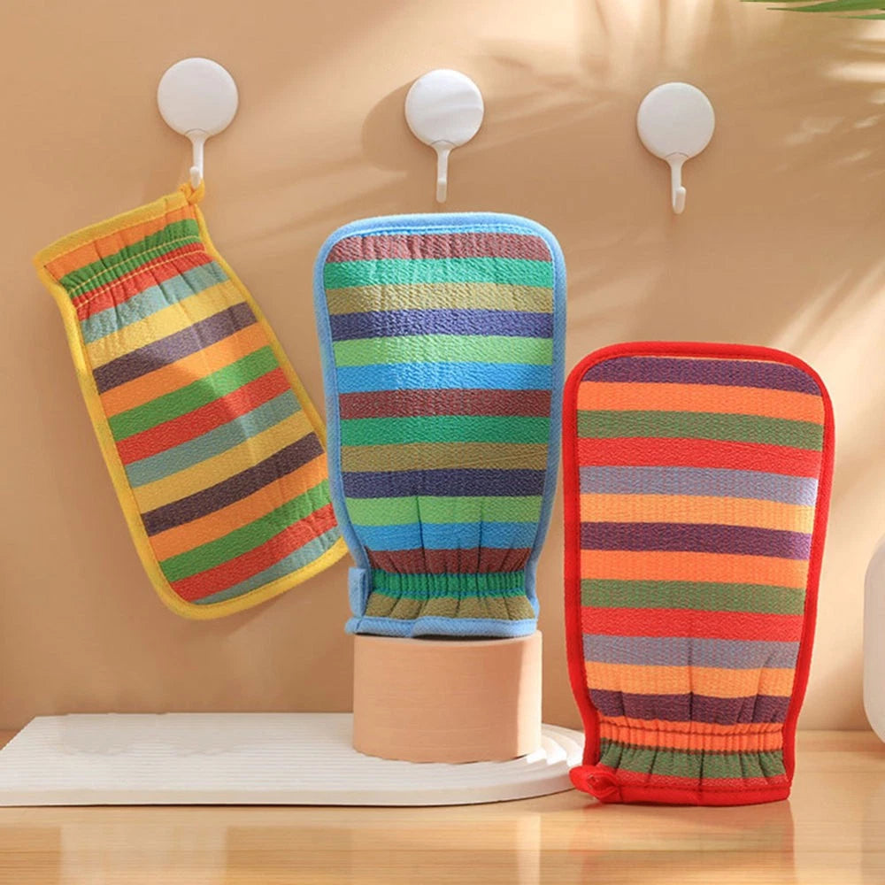3 Pcs Bath Towel Gloves Massage Cleaning Brush Body Exfoliator Scrubber