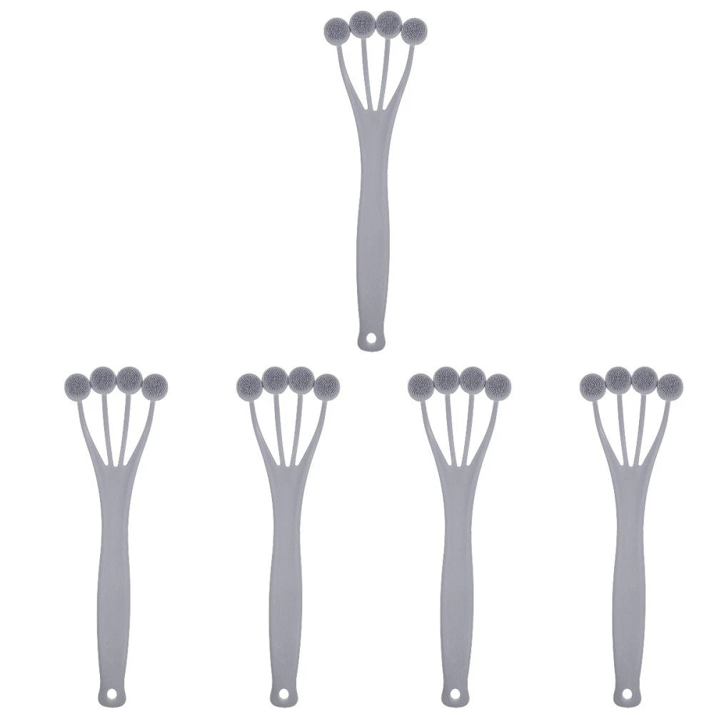 5 Pack Exfoliating Bath Brush Body Scrubber for Shower Tool Back