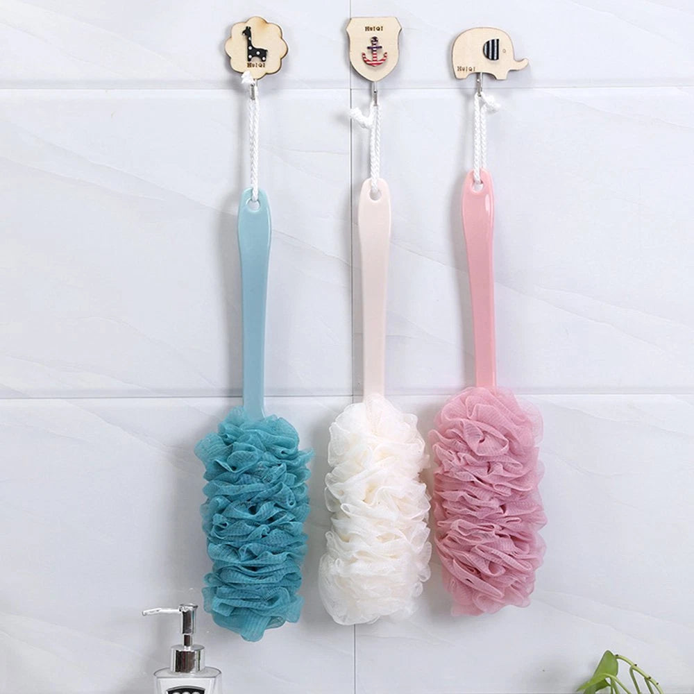 Blue Loofah Back Scrubber, Long Handle Exfoliating Shower Brush for All Skin