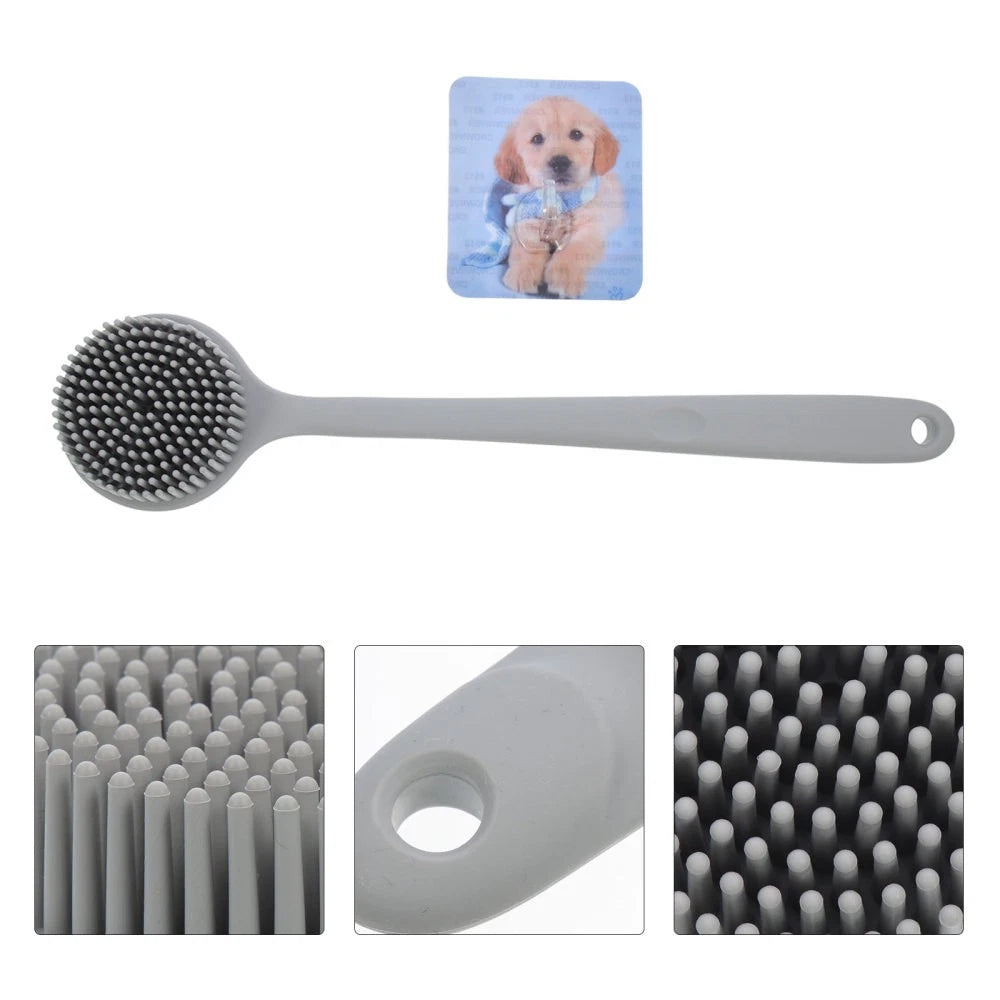Silicone Bath Brush Man Back Washer Shower Scrubber with Long Handle