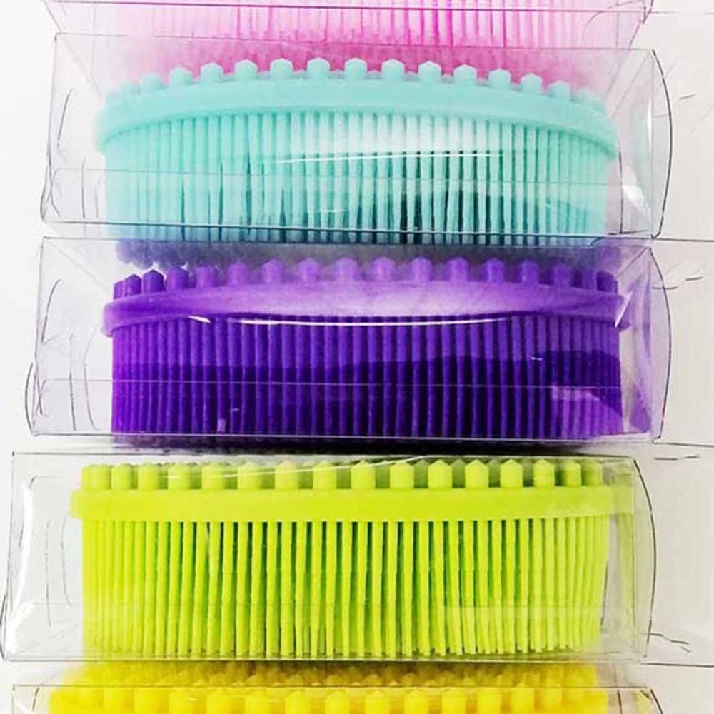 2 Pieces Bath Brush Body Scrubber Silicone Exfoliator Baby Bathing