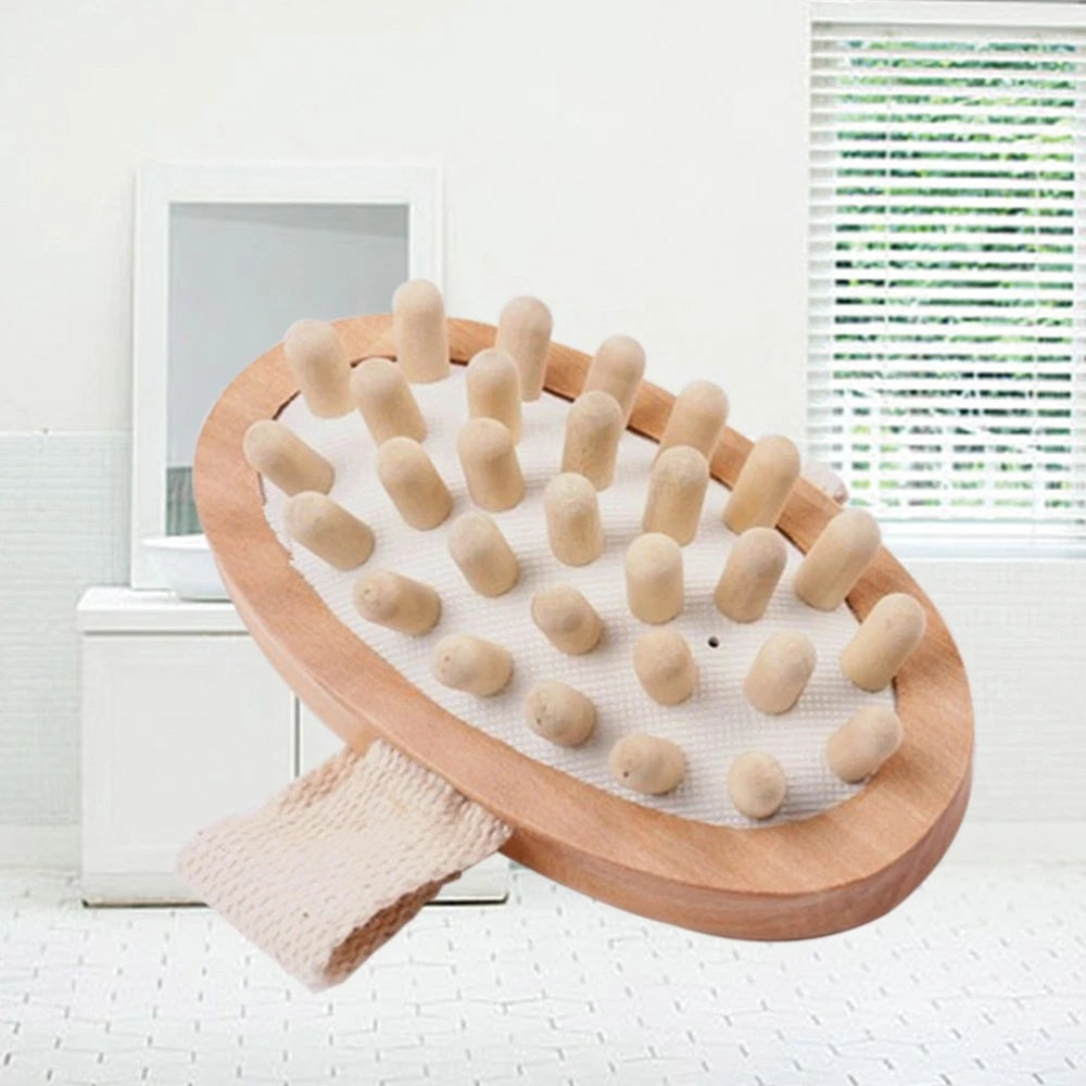 Massager Bath Brush Bathroom Accessories Wood Wooden Exfoliating