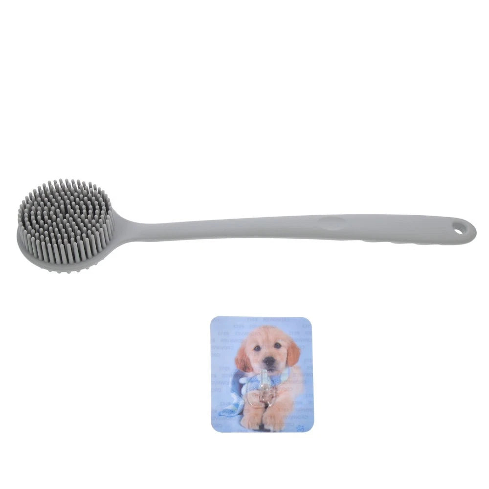 Silicone Bath Brush Man Back Washer Shower Scrubber with Long Handle
