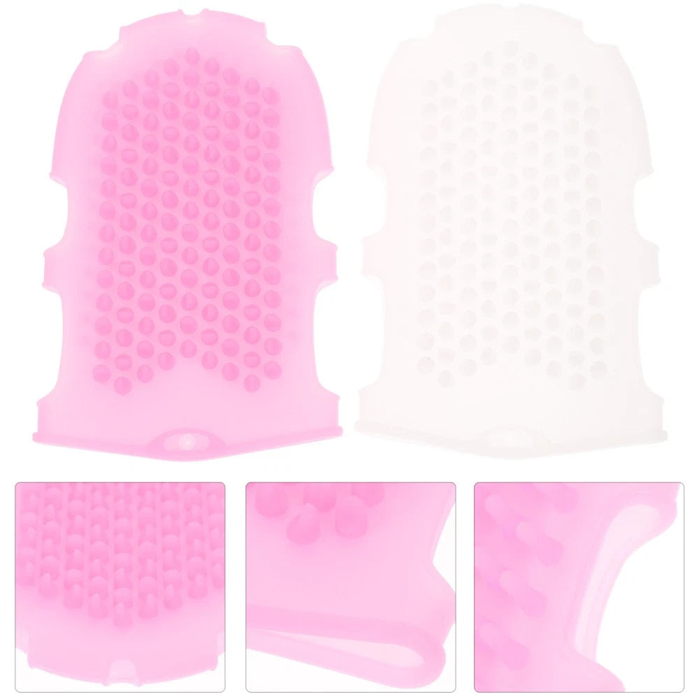 2 Pcs Silicone Massage Brush Exfoliating Mitt Body Rubber for Shower