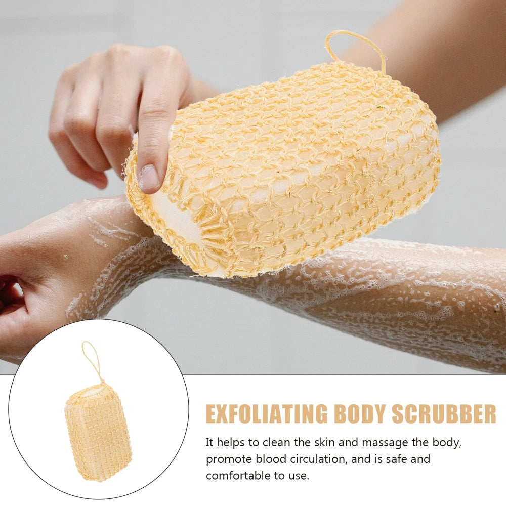 2 Pcs Silk Bath Towel Body Brushes for Shower Sisal Scrubbing Pad