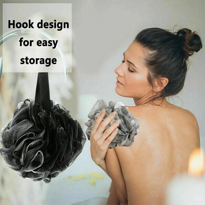 5 X Shower Ball Mesh Bath Flower Body Scrubber Brush Exfoliating Puff Sponge