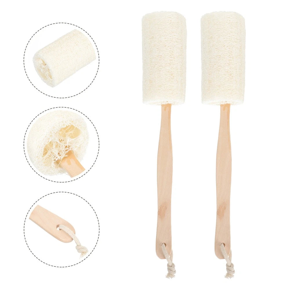 2 Pcs Loofah Bath Brush Exfoliating Sponge Man Shower Skin Cleaning Exfoliator