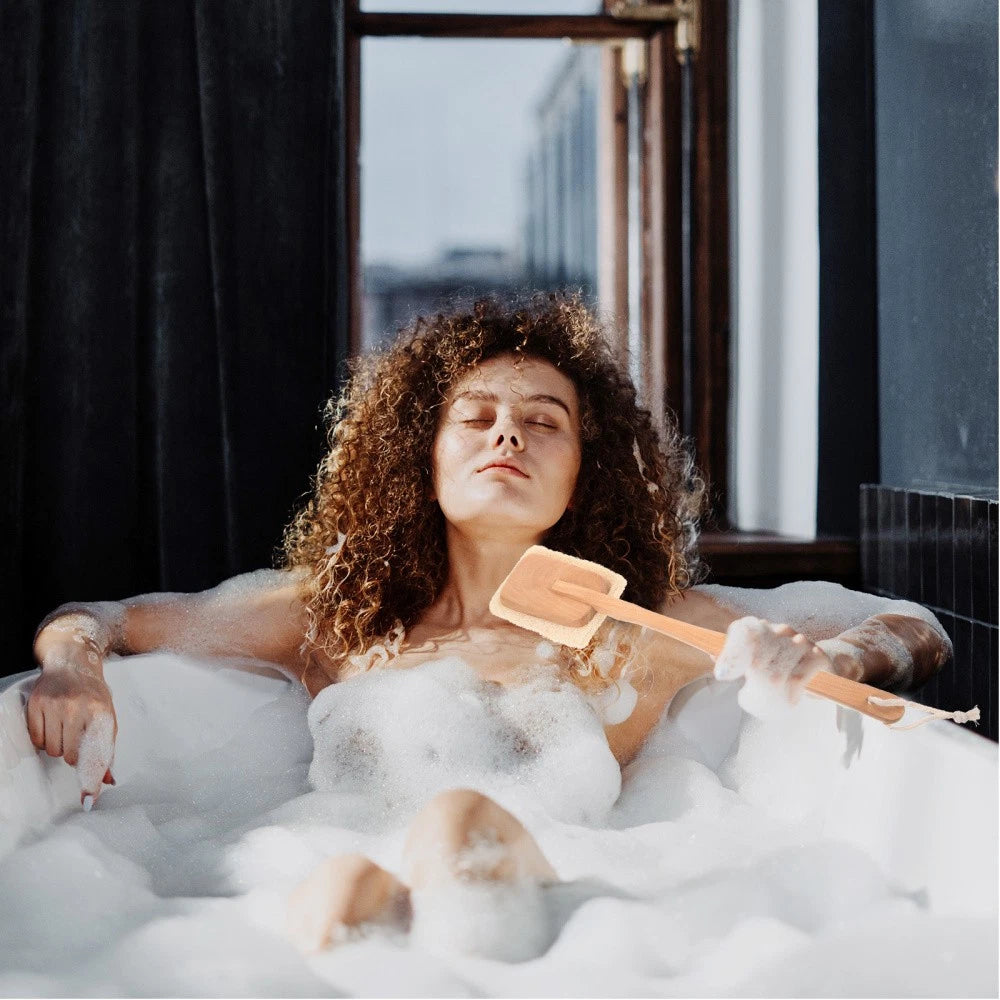 Back Massage Brush Bath Scrubber Applicator Long Handle Exfoliating