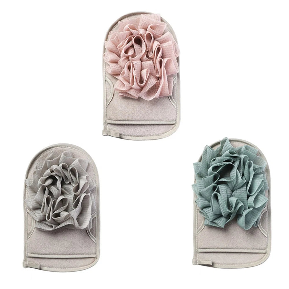 3 Pcs Shower Scrubber Sponge Bath Mitt Dual Side Exfoliating Body Brush