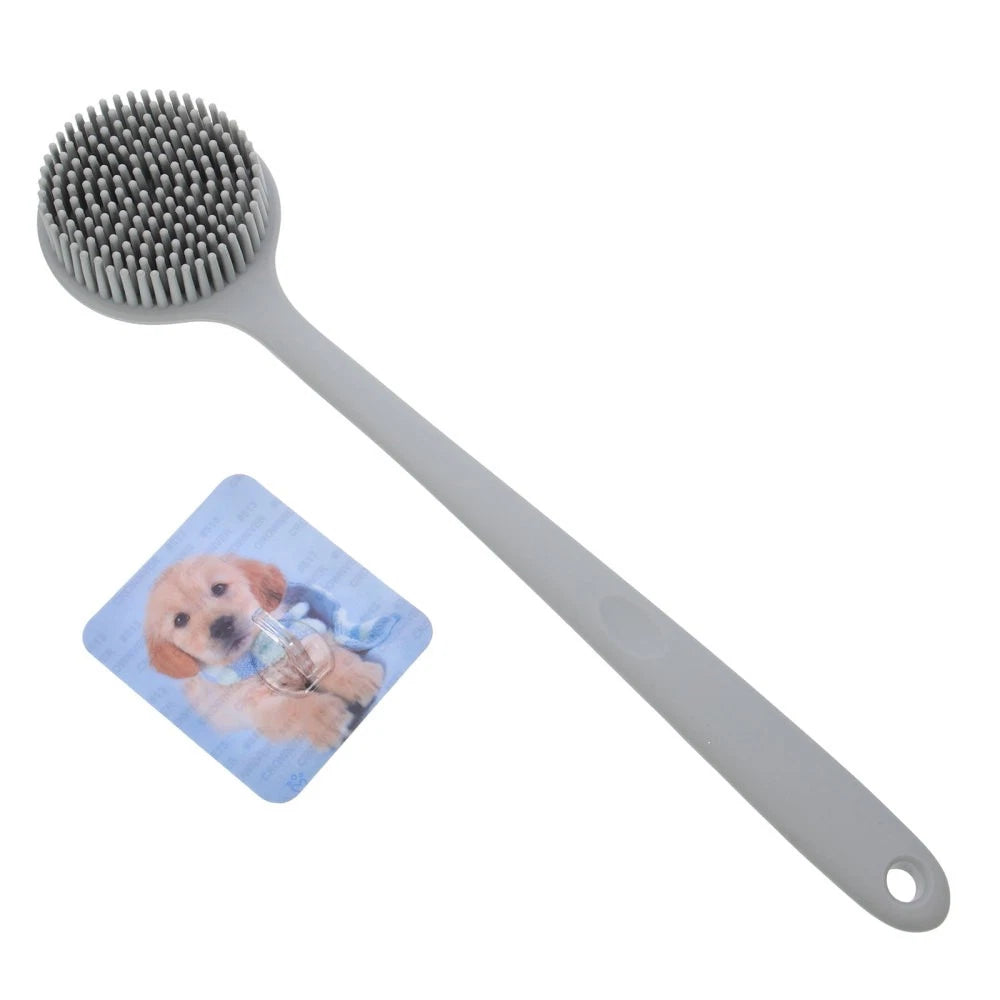 Silicone Bath Brush Man Back Washer Shower Scrubber with Long Handle