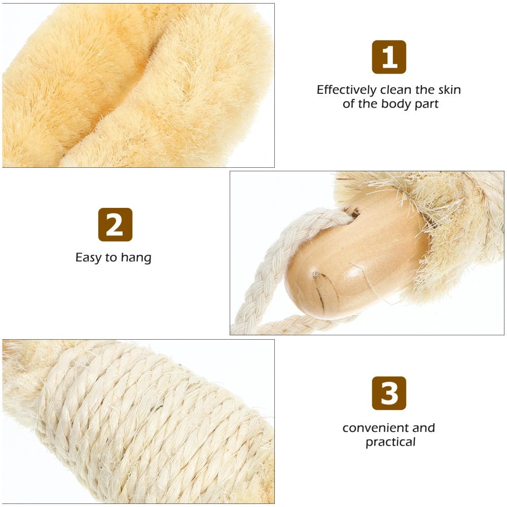 Sisal Shower Brush Body Scrubber Back Scrubbing Exfoliator Bathing