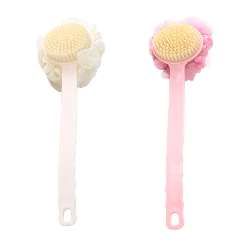 2 Pcs Back Rub Bath Brush Man Miss Body Scrubber Long Handle Brushes