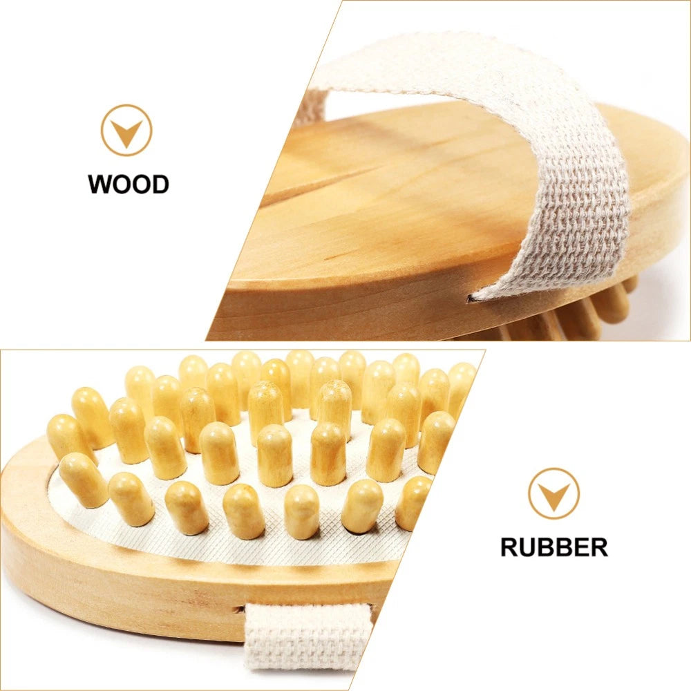 1PC No Handle Bath Nursing Brush Practical Body Bath Massage Brush (Wood Color)