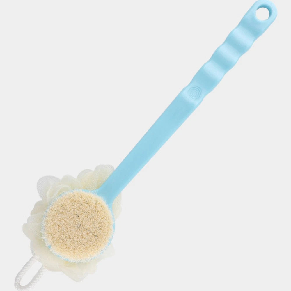 2 Pcs Back Rub Bath Brush Body Shower Scrubber Flower Long Handle