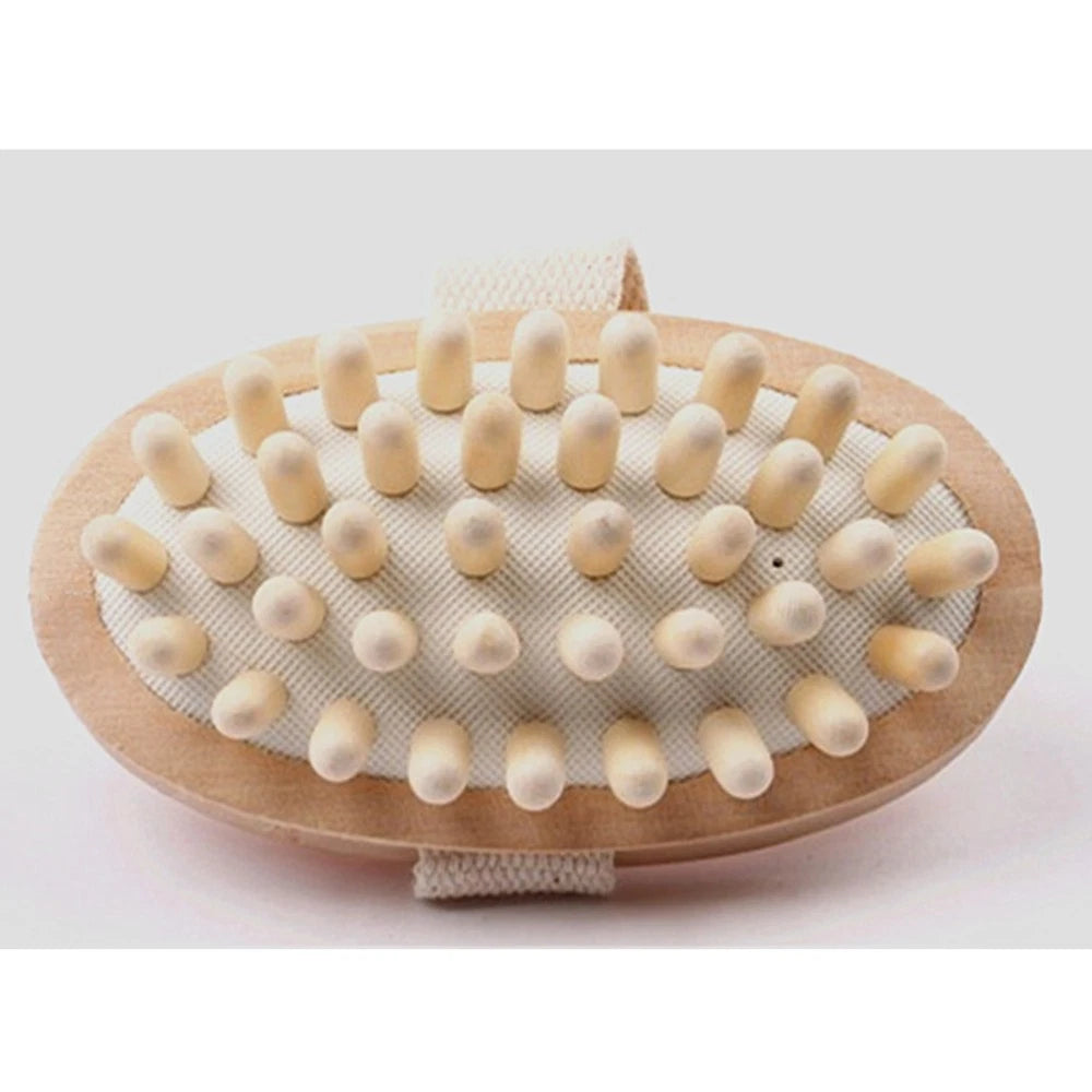 Massager Bath Brush Multi-functional Exfoliating Scrub for Shower Body Wooden
