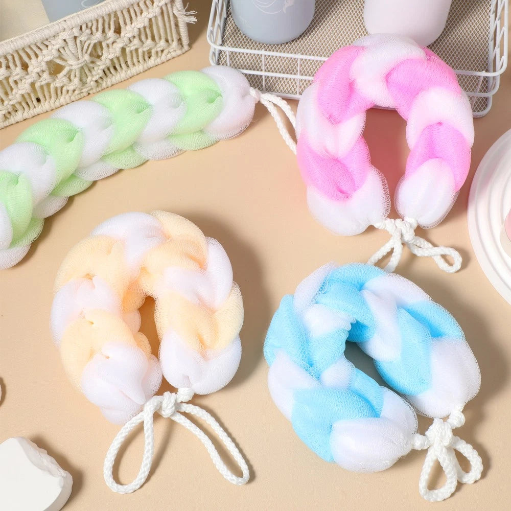 4pcs Long Bath Flower Bath Ball Lather Rub Bath Towel Bath Brush Shower Ball