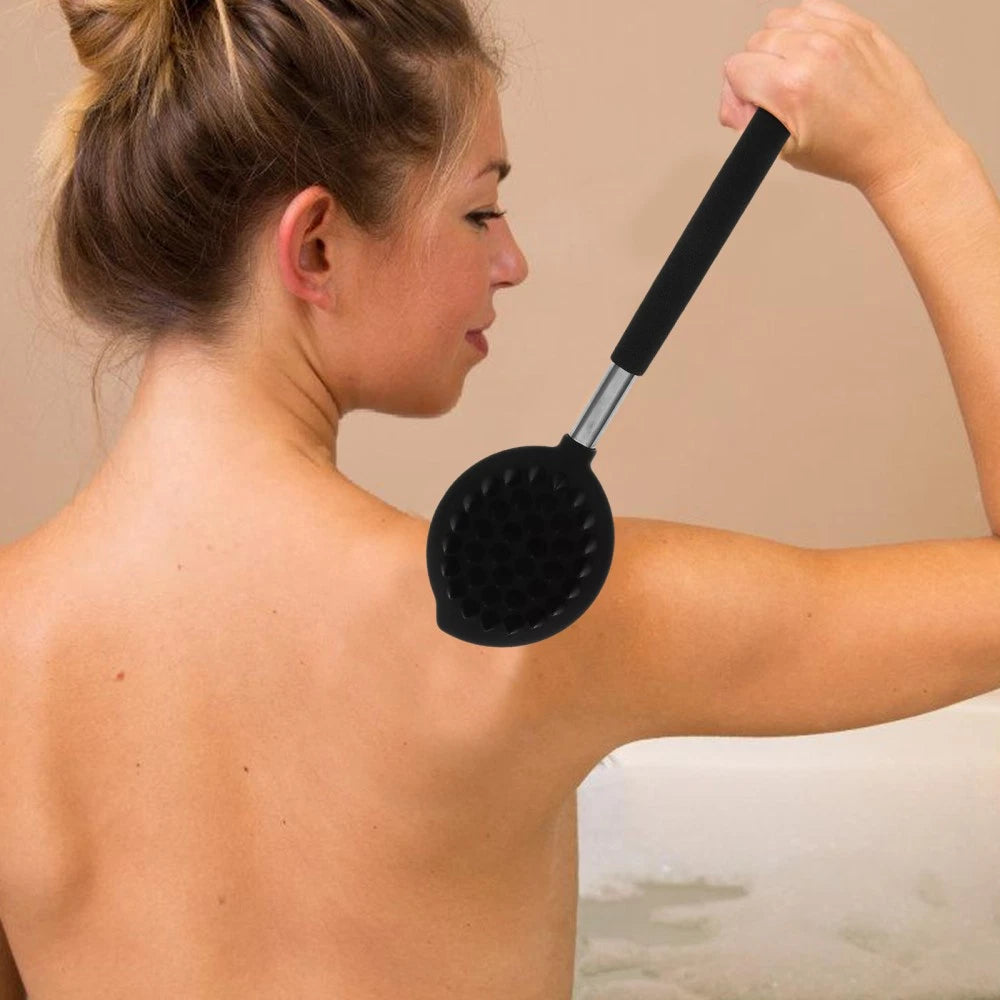 Silicone Bath Brush Back Scrubbing Shower Man Scrubber for Bathroom Body