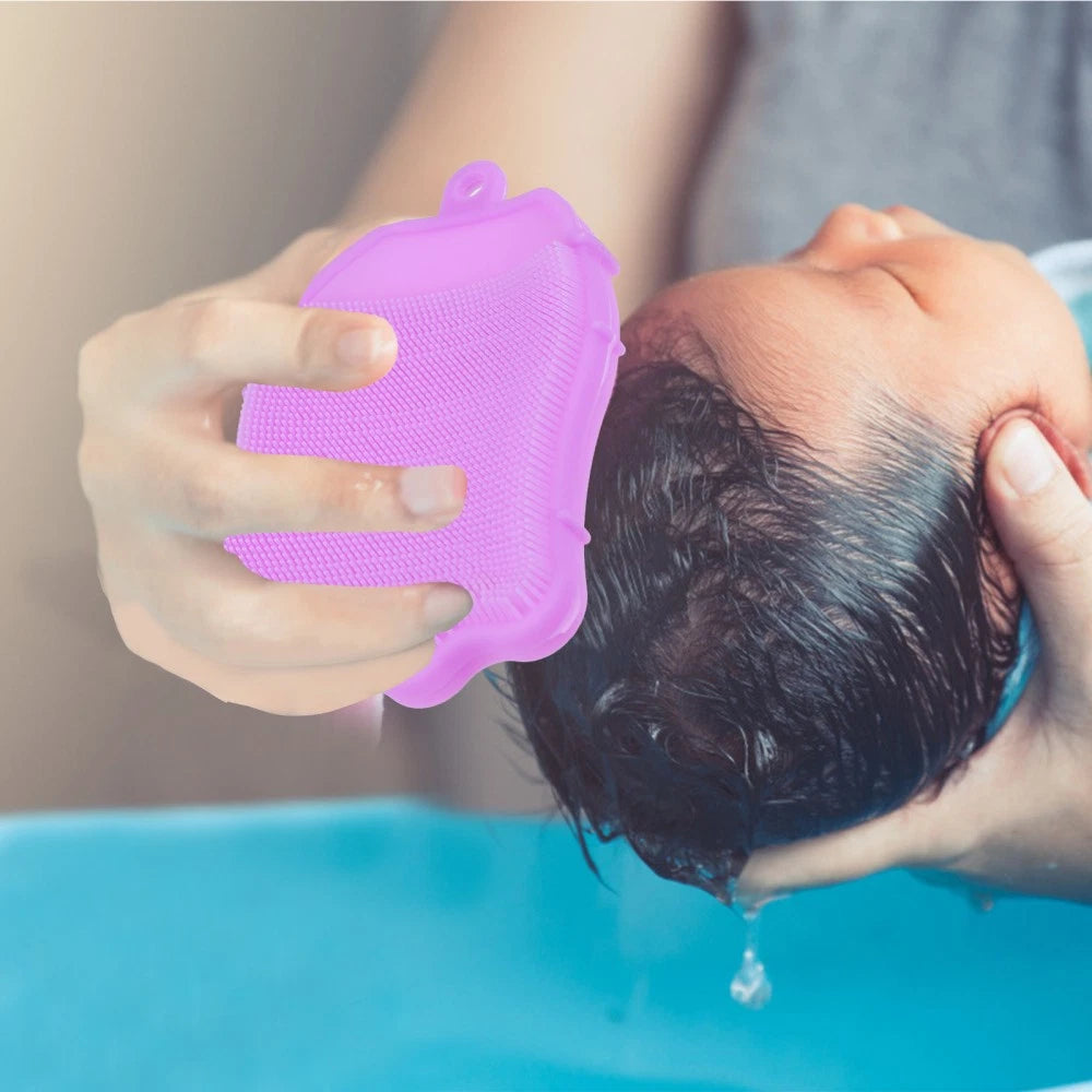 Silicone Hair Shampoo Child Baby Bath Brush Shower with Dispenser