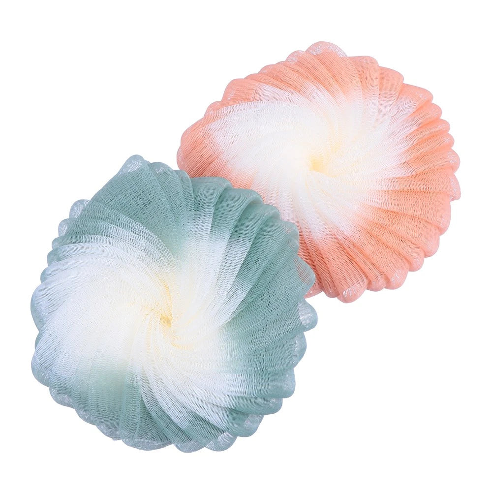 2Pcs Bath Sponge Body Scrubber Pouf Shower Ball Brush for Women and Men