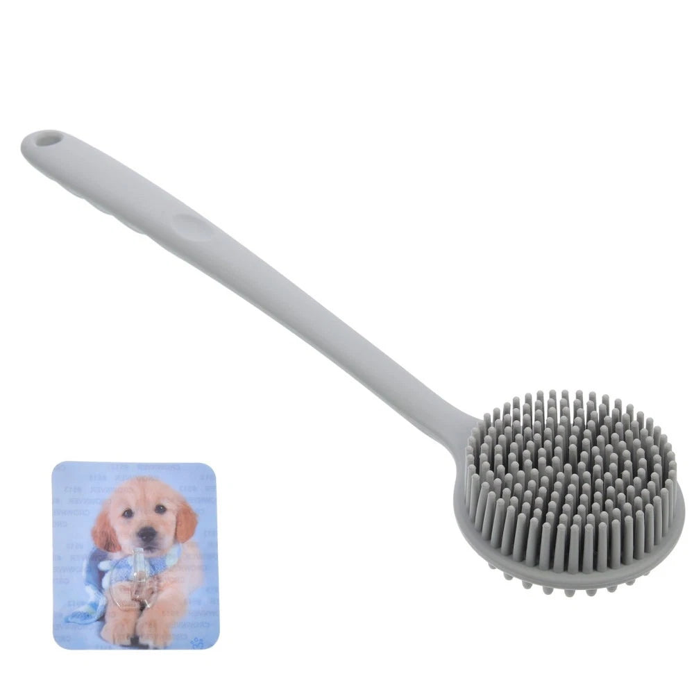 Silicone Bath Brush Man Back Washer Shower Scrubber with Long Handle