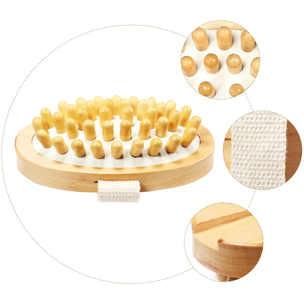 1PC No Handle Bath Nursing Brush Practical Body Bath Massage Brush (Wood Color)
