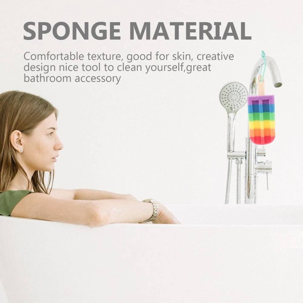 6Pcs Ice Cream Shaped Shower Body Sponge Scrubber Brush Exfoliating Body Washer